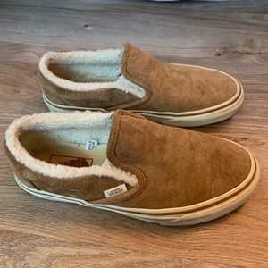Brown fur vans size 7.5
